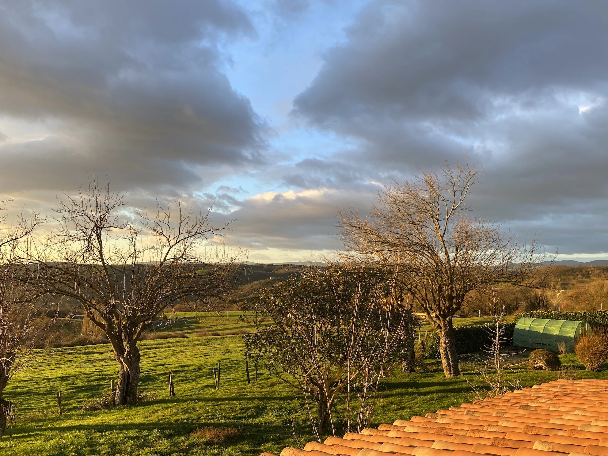 Soleil couchant à Saint-Uze